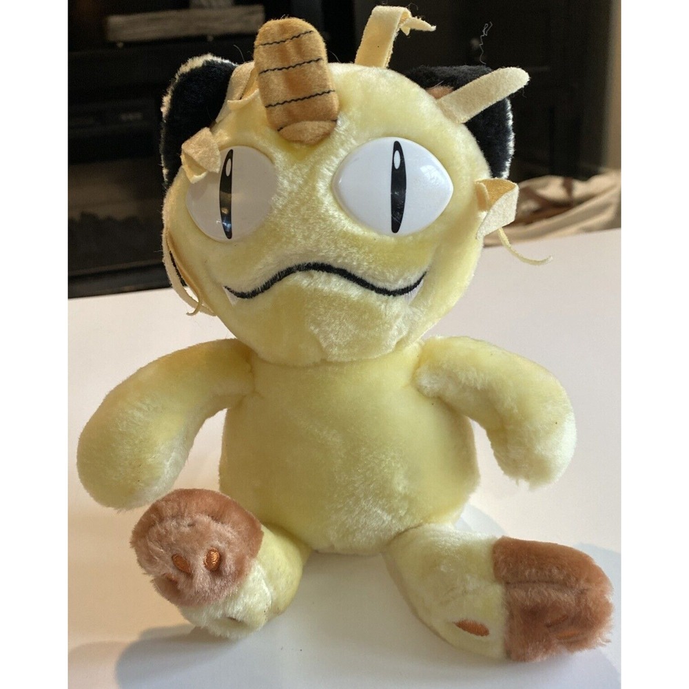 Vintage 1998 Nintendo Pokemon Basic Meowth 10" Plush Doll Official Merchandise